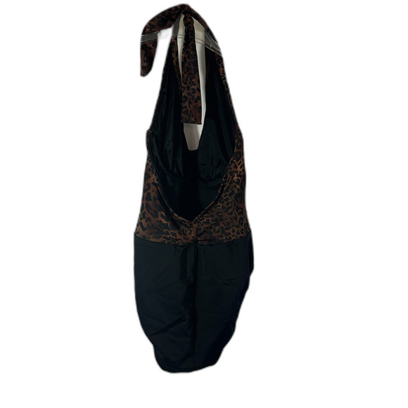 Miraclesuit Leopard Print Halter Type Top with Black Bottoms - Picture 8 of 8